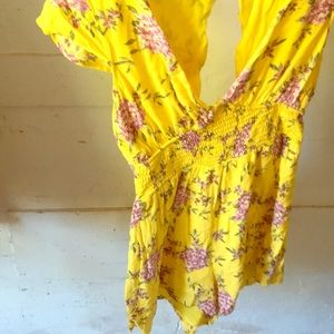 Yellow flower romper